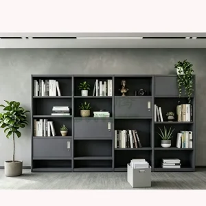 Steel Bookcase Metal Bookshelf Tall Adjustable Shelving Heavy Duty for Home Office Living Room
