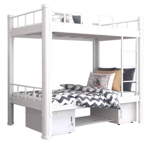 Steel Bunk Bed Modern Design Multifunctional Disassembly Single High Low Bed for Schools Factories Construction Sites