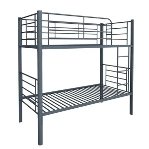 Steel Bunk Bed With D type Tube Columns Detachable Metal Bed