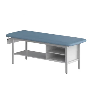 Steel Construction Medical Equipment Hospital Furniture Patient Clinic Examination Bed Treatment Table with Shelving