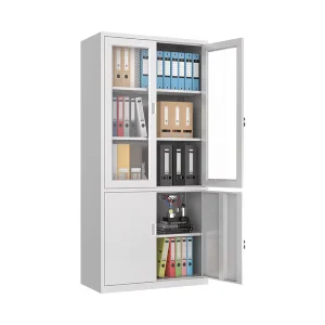 Steel Drawer Type 4 Door 5 Tier Anti Theft Fireproof Filing Cabinet with Lock for Office Financial Documents Manufacturer Direct