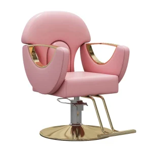 Steel Ergonomic Height Adjustable Durable Hair Salon Furniture pink Barber Shop Styling Chair for Workshop Use