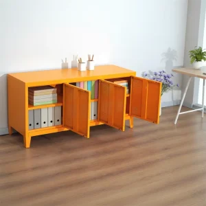 Steel File Storage Cabinet for Home and Office Use 3 Doors and Adjustable Shelves Durable Steel Desk Organizer for Documents Books