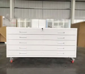 Steel Filing Cabinet A0 A1 Size Blueprint Storage Metal Drawer Flat Map Plan File Cabinet with Lock