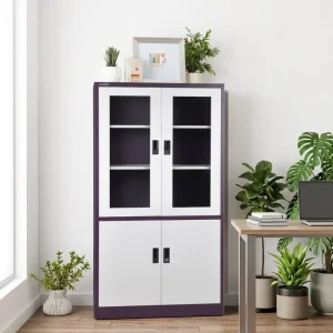 Steel Filing Cabinet Document Storage Modern up Glass Filing Cabinets with Lock Office Furniture
