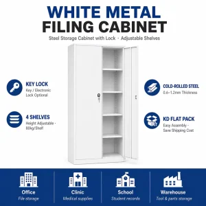 Steel Filing Cabinet for Document Records Management Metal Cabinet Storage Solution for Corporate Files Business Administration