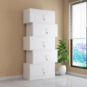 Steel Five-Section Filing Cabinet Lockable Durable Modern Design for Office School Hospital Financial Voucher Data