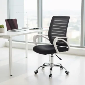 Steel Frame Breathable Mesh Office Chair with Lumbar Support Swivel Ergonomic Chair