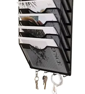 Steel Hanging Wall File Holder Chicken Wire Hanging Filing Organizer Wall Mounted Document Magazine Rack