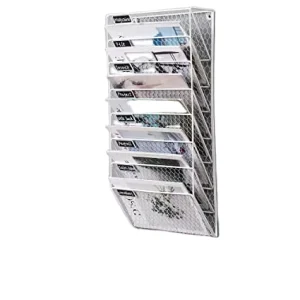 Steel Hanging Wall File Holder Chicken Wire Hanging Filing Organizer Wall Mounted Document Magazine Rack