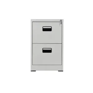 Steel Lockable Filing Cabinet with 2 Drawers Large Capacity Storage Black Handle Home Office Use in Stock