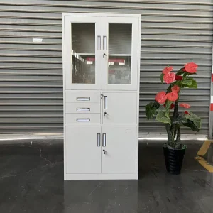 Steel Locker Metal Office Filing Cabinet with Three Drawers and Key Lock Detachable Structure Rust proof and Wear resistant