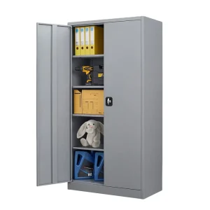 Steel Metal File Cabinet Steel Cupboard Luxury Iron Filing Cabinets Office Cupboard With 2 Doors and 4 Adjustable Shelves