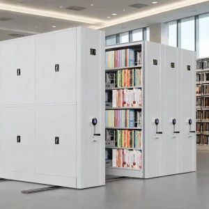 Steel Metal Mobile Library Shelves High Density Compact Archive Office Warehouse School Rolling Storage Shelf System Unit Base
