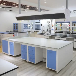 Steel Modern Central Storage Bench for Laboratory Use