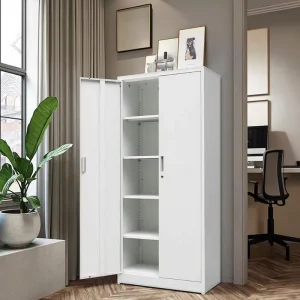 Steel Modern Lockable Filing Cabinet with 4 Adjustable Shelves for Home Office Durable Commercial Use
