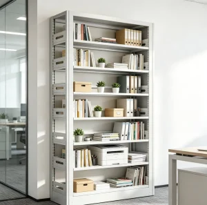Steel Multi Tier Bookshelf Freestanding Storage Rack Thick Metal File Bookcase for Home & Library