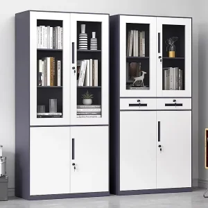Steel Narrow edge Modular Modern Minimalist Commercial Filing Cabinet with Lock Two tone Office Document Storage