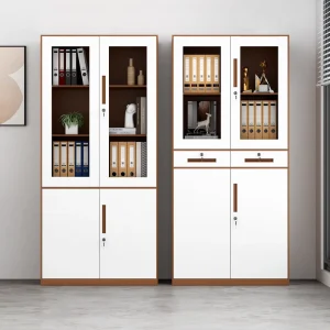 Steel Office Filing Cabinet Floor Standing Modern Minimalist Design Mobile Fireproof Lock Storage for Financial Records Sturdy