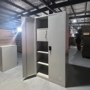 Steel Security Cabinet for Office with Clothes Hanger Secret Box 3 Point Safety Lock Metal File Storage Cabinet