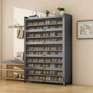 Steel Shoe Storage Cabinet with Convertible Revolving Design for Home Furniture Living Room Apartment Use