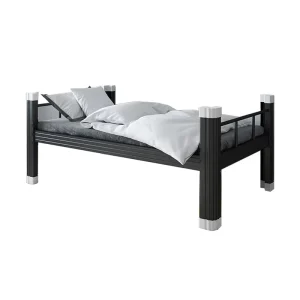 Steel Single Bed 1200mm Wide Staff Dormitory Single Decker Bed for Adults and Students Single Layer Steel Bed