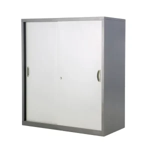 Steel Sliding Door Filing Cabinet Lockable Metal Storage Cupboard Office Furniture for Document and Office Supplies Storage