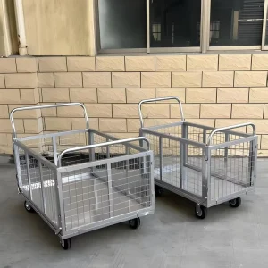 Steel Storage Cages Wheels Supermarket Trolley Rolling Containers Customized Color Capacity HBE RC