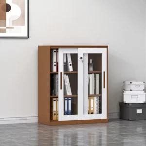 Steel Storage Cupboard Modern Office Cabinet with Sliding Door Space Saving Cabinet for Contemporary Workspace & Home Office