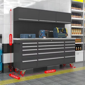 Steel Tool Cart 15 Drawer Soft Close Eco Friendly Durable Heavy Load Modern Design Waterproof Workshop Hardware Furniture