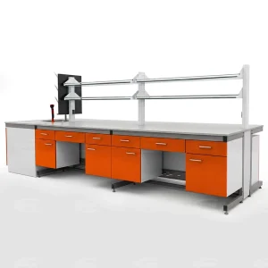 Steel Work Bench Dental Laboratory Furniture Physic Chemistry Pathology Lab Table with Sink