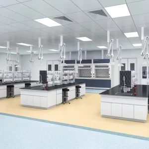 Steel wood Laboratory Workbench PP Side Cabinet Full Steel Central Operating Console Chemical resistant Countertop