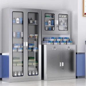 Sterile 304 SS Modern Hospital Pharmacy Medical Storage Cabinet with Multi Function Durable Design