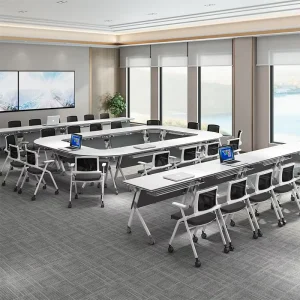 Stitching Combination Multi Functional Meeting Tables and Chairs Tutorial Class Fold Up Training Desk Meeting Table and Chair