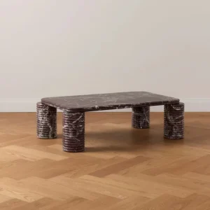Stone Luxury Rosa Levanto Marble Coffee Table for Living Room Modern Home Furniture with Solid Table Leg Carving Design