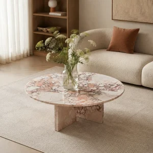 Stone Rosso Levanto Marble Modern Style Living Room Coffee Table Multi Functional Home Furniture Luxury