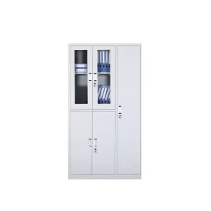 Storage Cabinet Lockable Iron Cupboard Office Furniture Heavy Duty Glass Door Metal Steel Filing Cabinets with Shelf