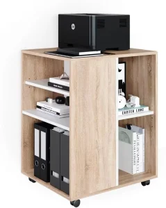 Storage Space Office File Cabinet Freestanding Storage Cabinet Wooden Shelf Storage Rack Side Table with Wheels Home Furniture