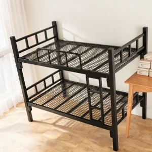 Strong Load bearing Steel Bunk Bed with Ventilated Metal Net Base for Employee Housing