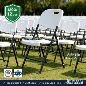 Strong Loading Capacity Plastic Folding Chair for Reception and Hall