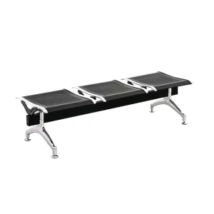 Strong and Stylish Shopping Mall Chair Metal Shopping Mall Bench for Banks Hospitals PU Polymer Backless Waiting Room Seating