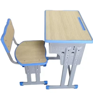 Student Desk Chair Set Home School Furniture with Pen Slot and Backpack Hook for Children’s Study
