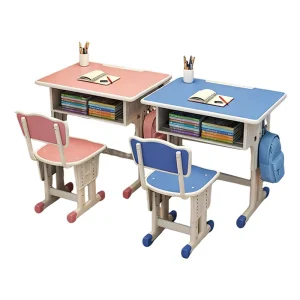 Student Desk School Desk and Chair Set for Classrooms Height Adjustable Metal Furniture for Primary Children’s Study