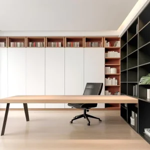 Study Room Wardrobe Desk Combo Custom Workstation Tall Storage Cabinet