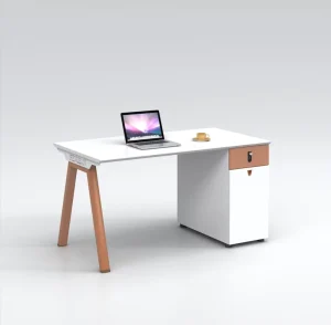 Sturdy 1.5mm Particle Board Leg Staff Workstation 9mm Screen Multi-Function Wire Box Cooling Fan Password Lock Office Desk