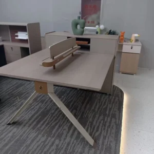 Sturdy 4 Person Office Desk Set with Ergonomic Chairs Easy Assembly Durable Furniture for Corporate Offices