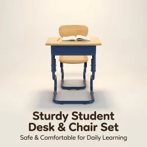 Sturdy Adjustable Student Desk Chair Set Smooth Skin-friendly Desktop Custom Steel Frame Modern Design School Furniture