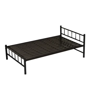 Sturdy Heavy Duty Iron Platform Bed Slats Support Noise Free Metal Bed Base Storage Modern Industrial Style Apartment & Guest Room