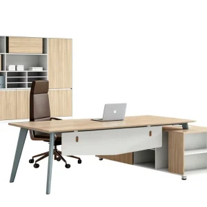 Sturdy Premium Metal Frame Wooden Executive Office Desk Workstation for Corporate Office and Home Study Application