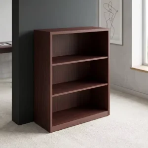 Sturdy Wood 3 Tier Office Bookshelf Space Saving Eco Friendly Modular File Cabinet Heavy Duty Storage Rack Document School